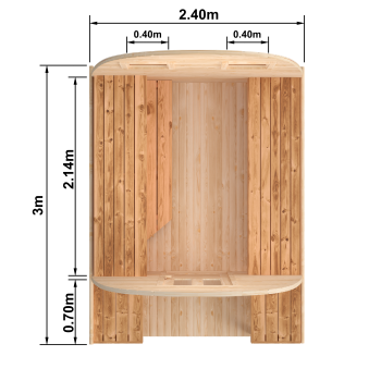 Fasssauna / Gartensauna / Banja / Viking 3,0 m mit Balkon